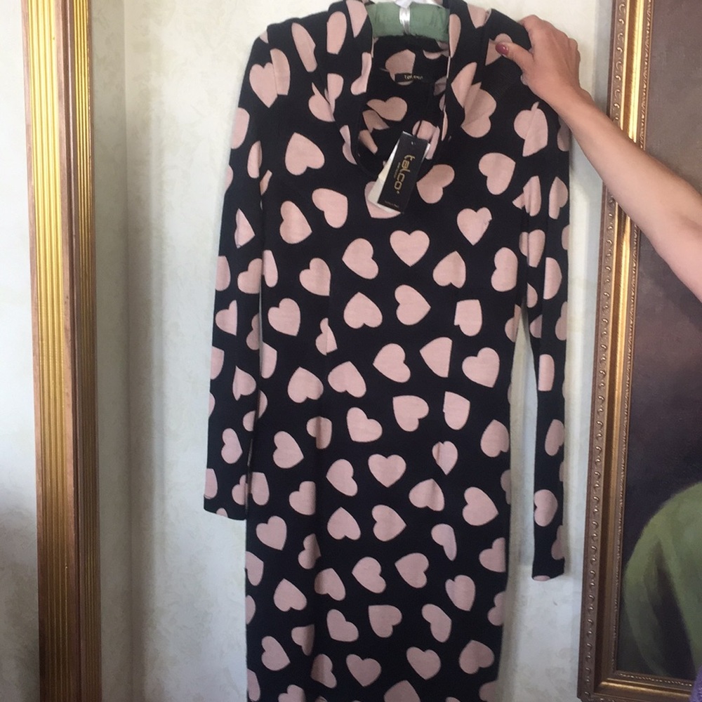 Italian designer heart print sweater dress